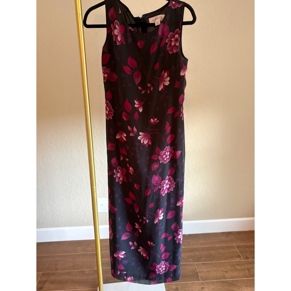 Casual Corner Annex Maxi Dress Floral Size 6 Fall Whimsigoth Dark Romantic